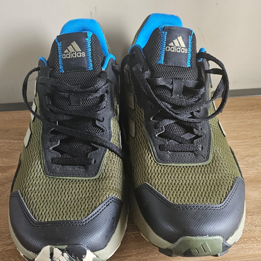 Adidas Black and Green Sneakers